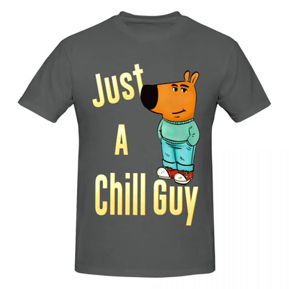 Men I Am Just A Chill Guy Fun Coin Meme T Shirt Vintage Big Size Cotton Crewneck Sleeve Custom Men T Shirt