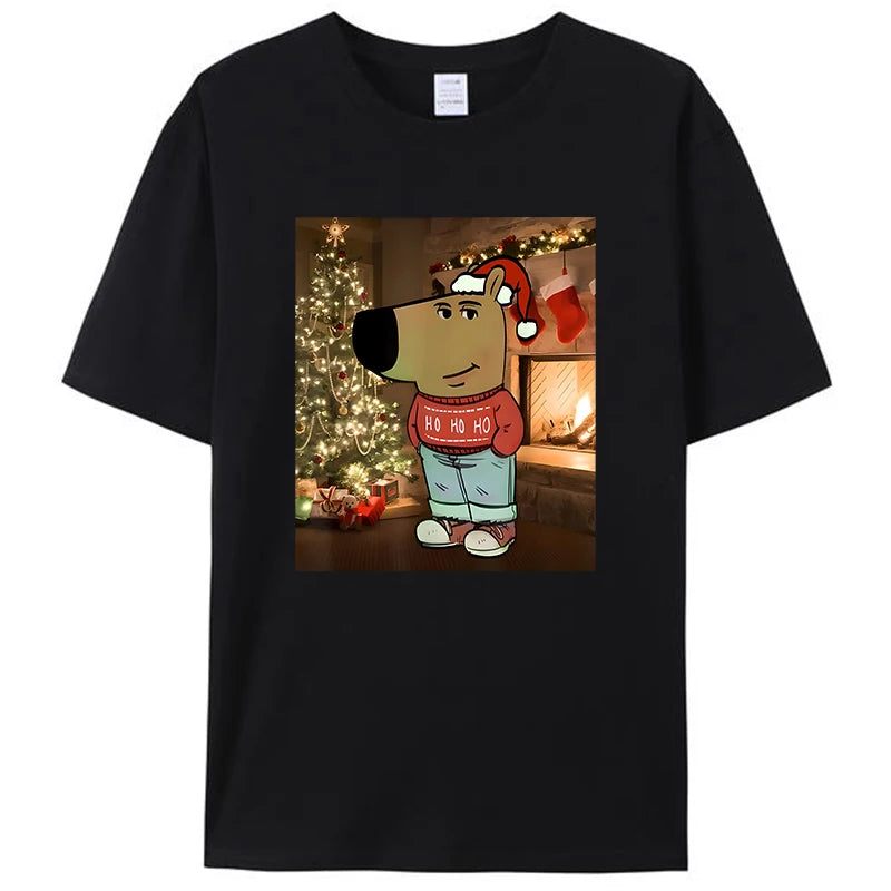 Funny Chill Guy Meme Costume Christmas Men's Women T-Shirt Xmas Clothing Casual Cotton Short Sleeve Tee Shirts Novelty Gift Tops