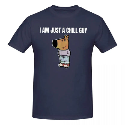 Men I Am Just A Chill Guy Coin Funny Meme T Shirt Vintage Plus Size O-neck Cotton Sleeve Custom Anime Shirt