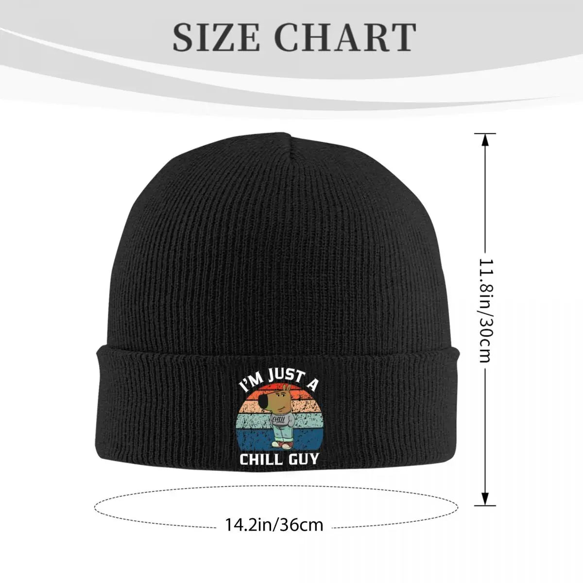 Retro Just A Chill Guy Knitted Caps Women's Men's Skullies Beanies Autumn Winter Hats Acrylic Crochet Caps