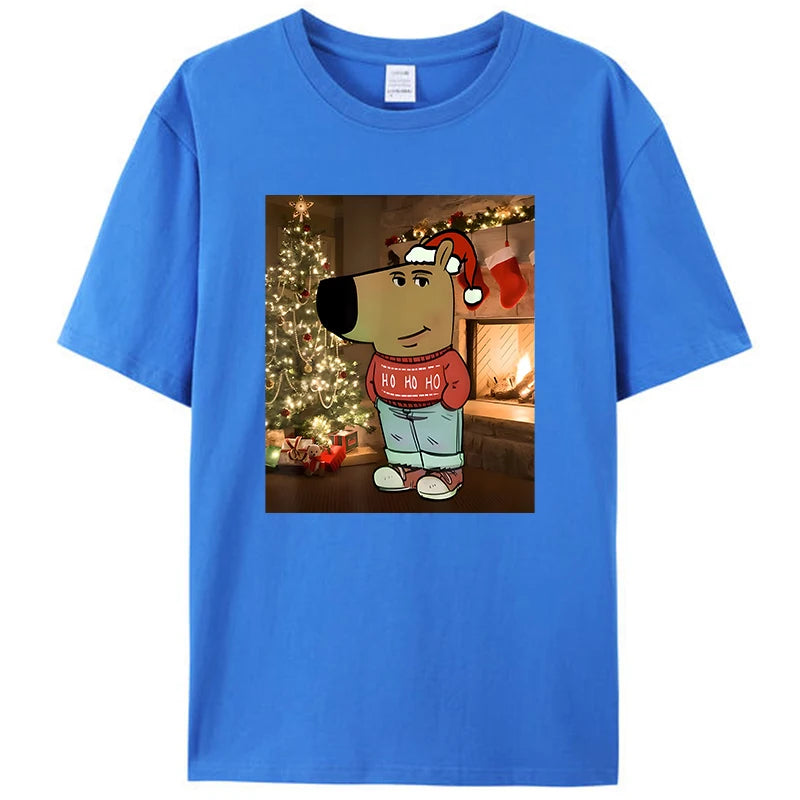 Funny Chill Guy Meme Costume Christmas Men's Women T-Shirt Xmas Clothing Casual Cotton Short Sleeve Tee Shirts Novelty Gift Tops