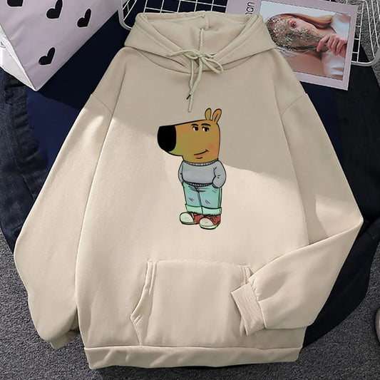 Chill Guy Hoodies Cartoon Funny Graphic Printing Sweatshirts Hooded Winter Long Sleeve Male Sudaderas Comfortable Men/Women Tops