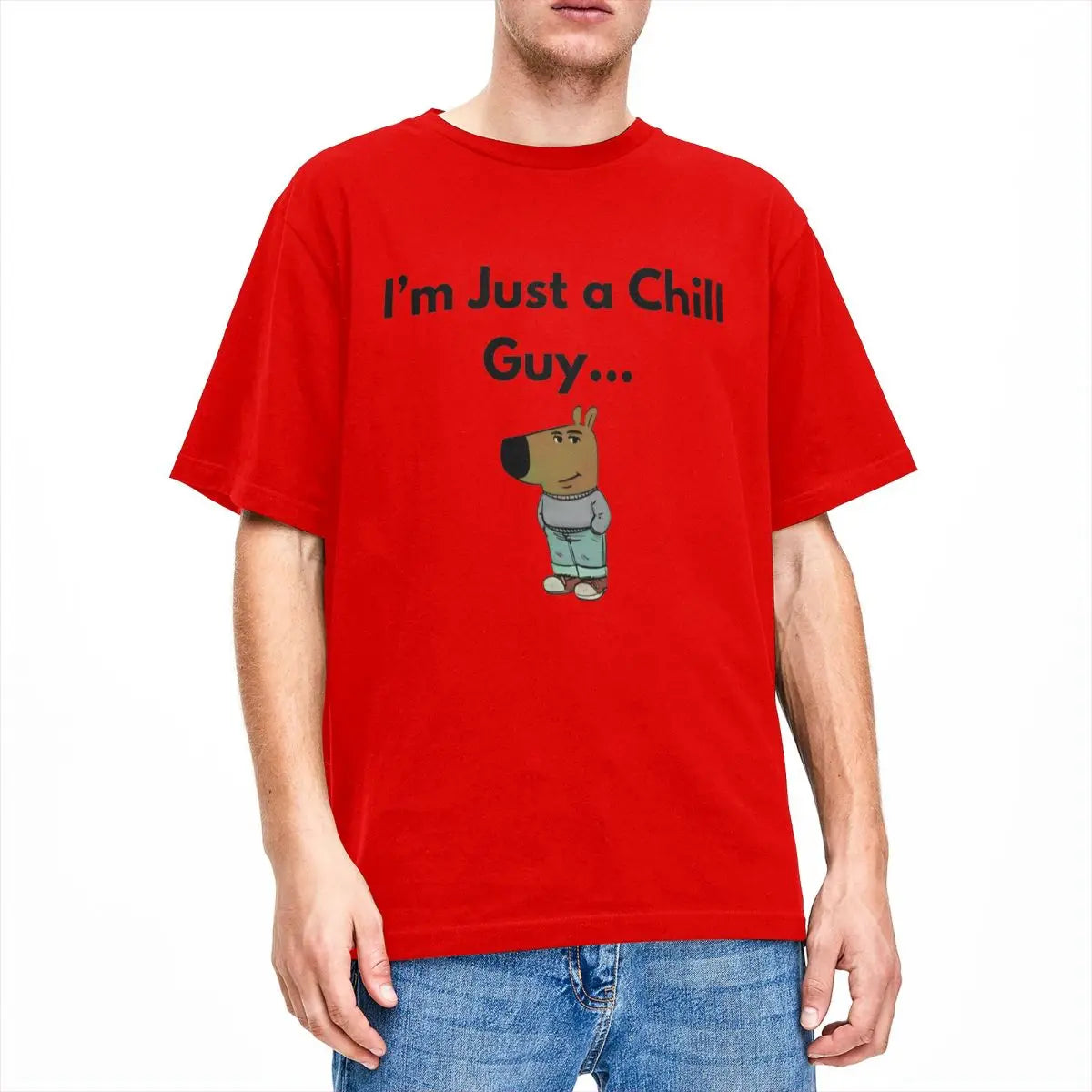 Men Women I'm Just A Chill Guy T Shirt Cotton Clothes Vintage Short Sleeve Crew Neck Tee Shirt Printed T-Shirts