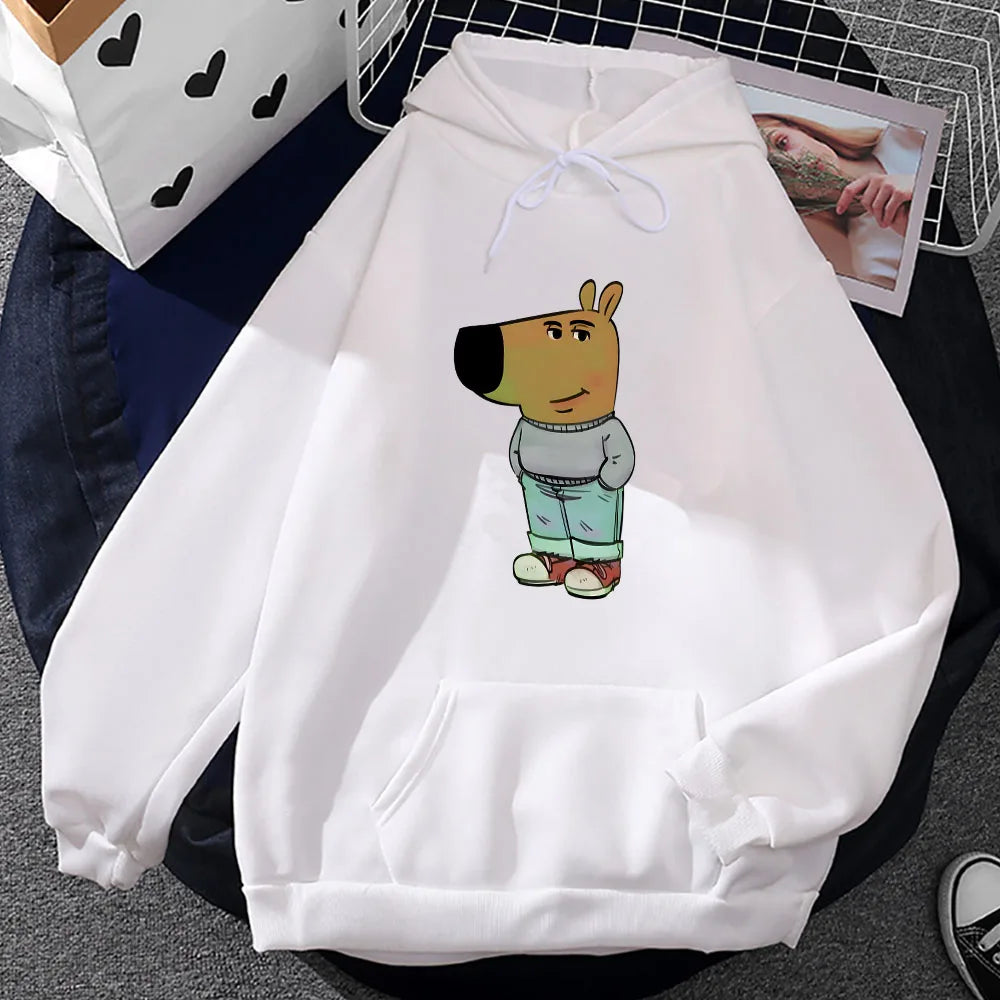 Chill Guy Hoodies Cartoon Funny Graphic Printing Sweatshirts Hooded Winter Long Sleeve Male Sudaderas Comfortable Men/Women Tops