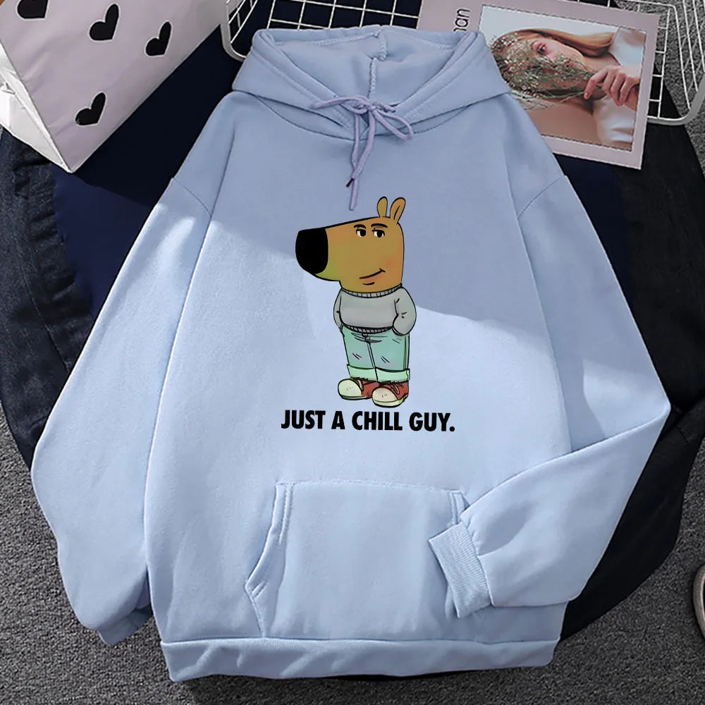 Just A Chill Guy Printing Hoodies Sudaderas Unisex Funny Cartoon Graphic Sweatshirts Long Sleeve Men/Women Winter Pullovers Male