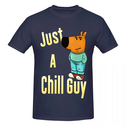 Men I Am Just A Chill Guy Fun Coin Meme T Shirt Vintage Big Size Cotton Crewneck Sleeve Custom Men T Shirt