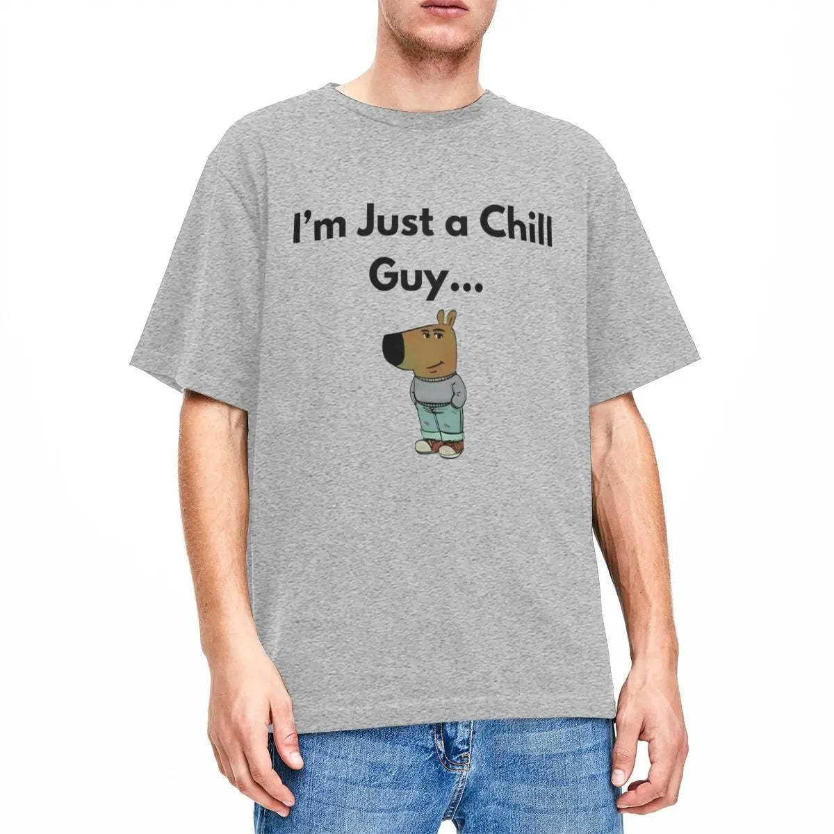 Men Women I'm Just A Chill Guy T Shirt Cotton Clothes Vintage Short Sleeve Crew Neck Tee Shirt Printed T-Shirts