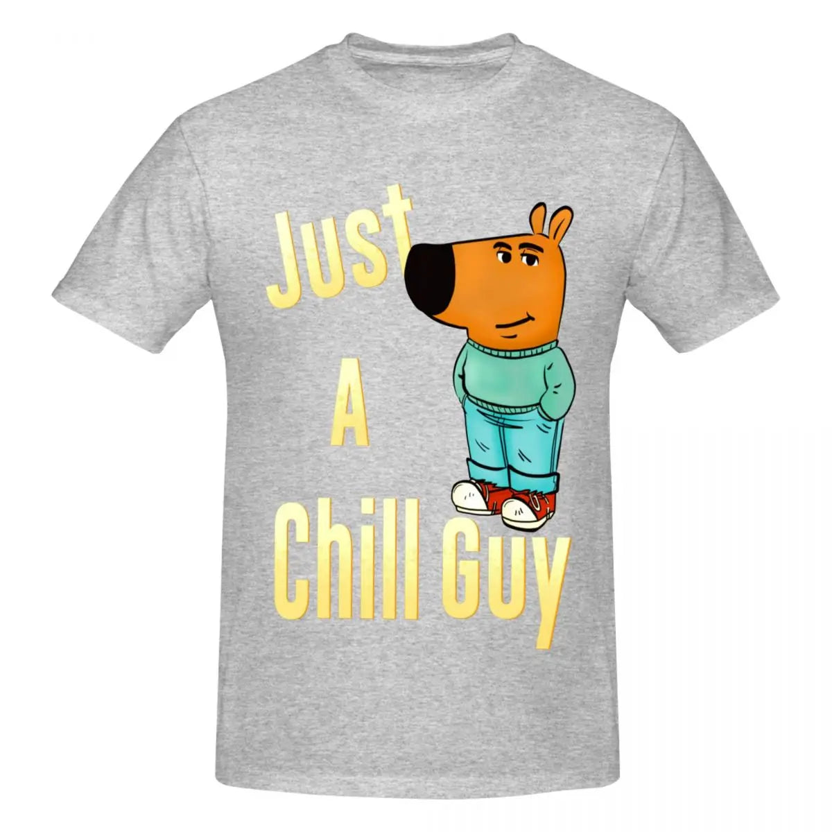 Men I Am Just A Chill Guy Fun Coin Meme T Shirt Vintage Big Size Cotton Crewneck Sleeve Custom Men T Shirt