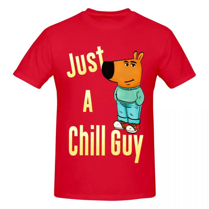 Men I Am Just A Chill Guy Fun Coin Meme T Shirt Vintage Big Size Cotton Crewneck Sleeve Custom Men T Shirt