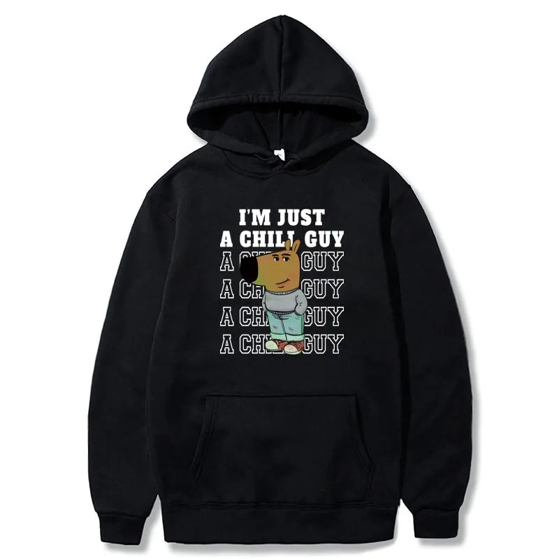 I'm Just A Chill Guy Dog Meme Hoodies 2024 Christmas Gift Hooded Sweatshirt Soft Unisex Pullovers Hoody