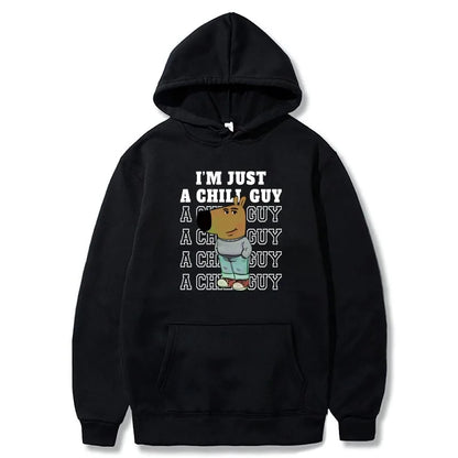 I'm Just A Chill Guy Dog Meme Hoodies 2024 Christmas Gift Hooded Sweatshirt Soft Unisex Pullovers Hoody