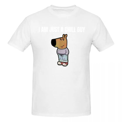 Men I Am Just A Chill Guy Coin Funny Meme T Shirt Vintage Plus Size O-neck Cotton Sleeve Custom Anime Shirt