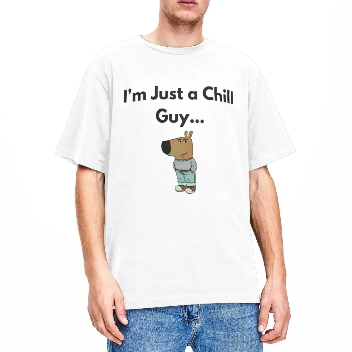 Men Women I'm Just A Chill Guy T Shirt Cotton Clothes Vintage Short Sleeve Crew Neck Tee Shirt Printed T-Shirts