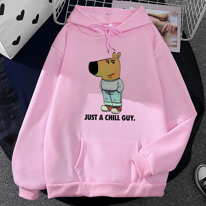 Just A Chill Guy Printing Hoodies Sudaderas Unisex Funny Cartoon Graphic Sweatshirts Long Sleeve Men/Women Winter Pullovers Male