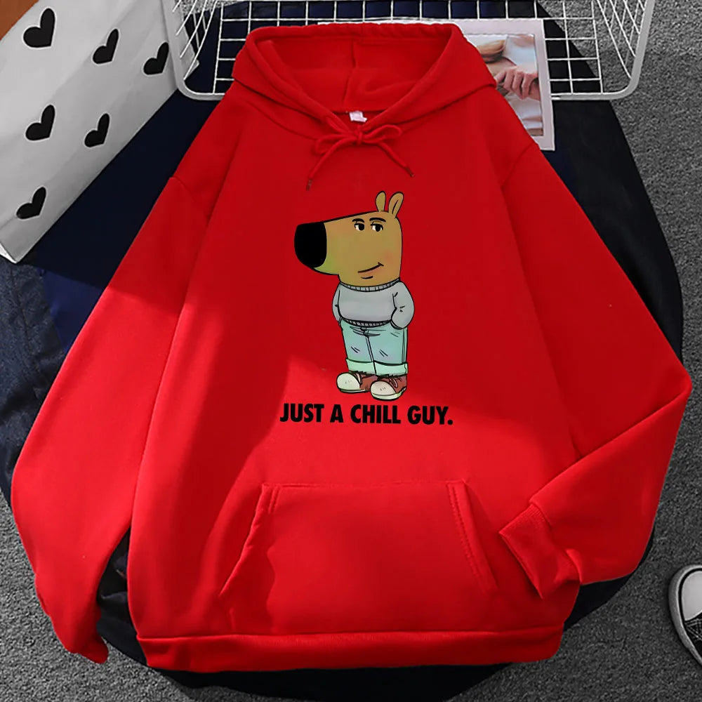 Just A Chill Guy Printing Hoodies Sudaderas Unisex Funny Cartoon Graphic Sweatshirts Long Sleeve Men/Women Winter Pullovers Male