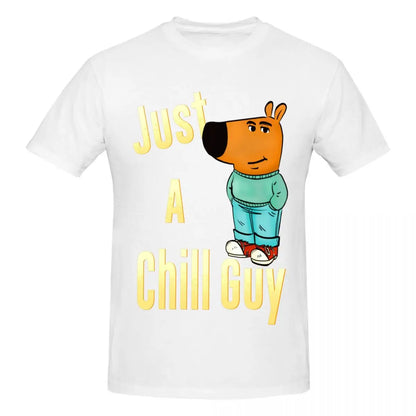 Men I Am Just A Chill Guy Fun Coin Meme T Shirt Vintage Big Size Cotton Crewneck Sleeve Custom Men T Shirt