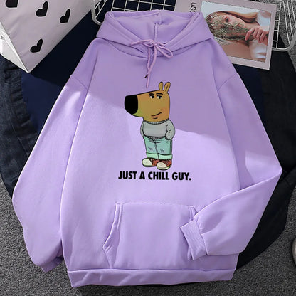 Just A Chill Guy Printing Hoodies Sudaderas Unisex Funny Cartoon Graphic Sweatshirts Long Sleeve Men/Women Winter Pullovers Male