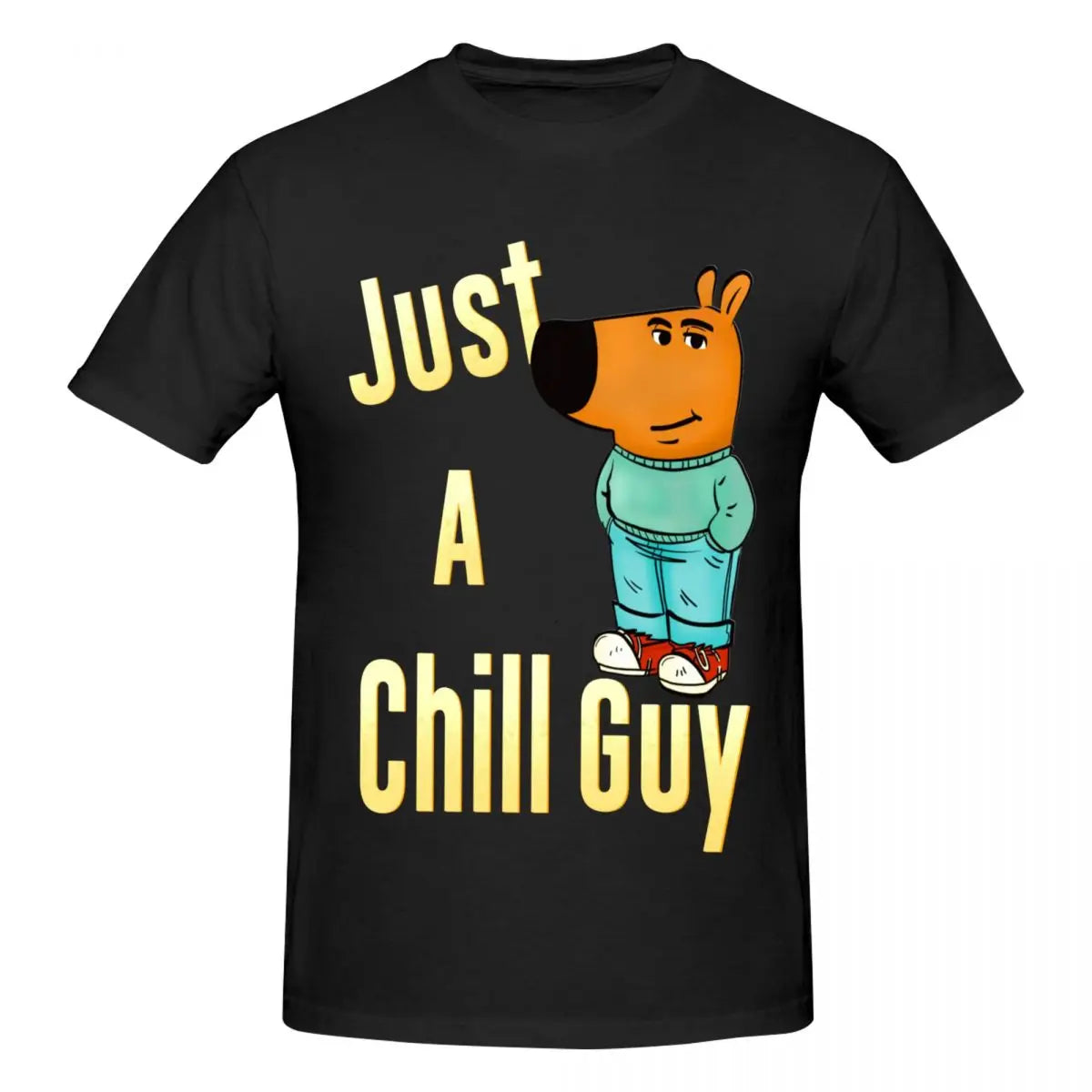 Men I Am Just A Chill Guy Fun Coin Meme T Shirt Vintage Big Size Cotton Crewneck Sleeve Custom Men T Shirt