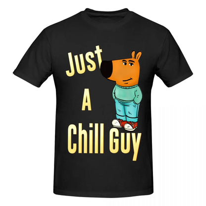 Men I Am Just A Chill Guy Fun Coin Meme T Shirt Vintage Big Size Cotton Crewneck Sleeve Custom Men T Shirt