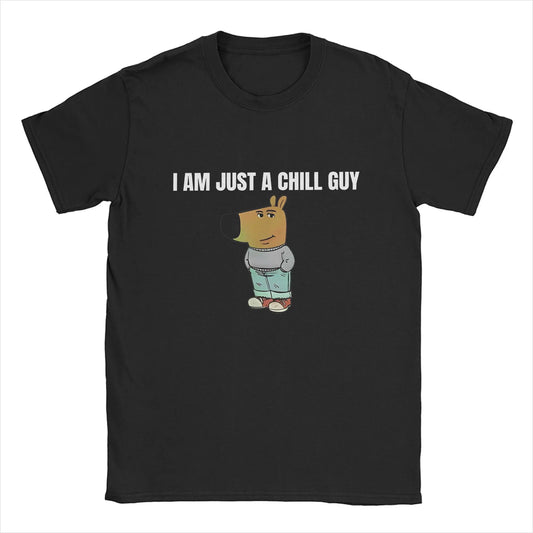 Men's T-Shirts I Am Just A Chill Guy Funny Pure Cotton Tee Shirt Short Sleeve  T Shirts Round Collar Clothes New Arrival