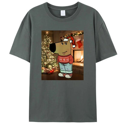 Funny Chill Guy Meme Costume Christmas Men's Women T-Shirt Xmas Clothing Casual Cotton Short Sleeve Tee Shirts Novelty Gift Tops